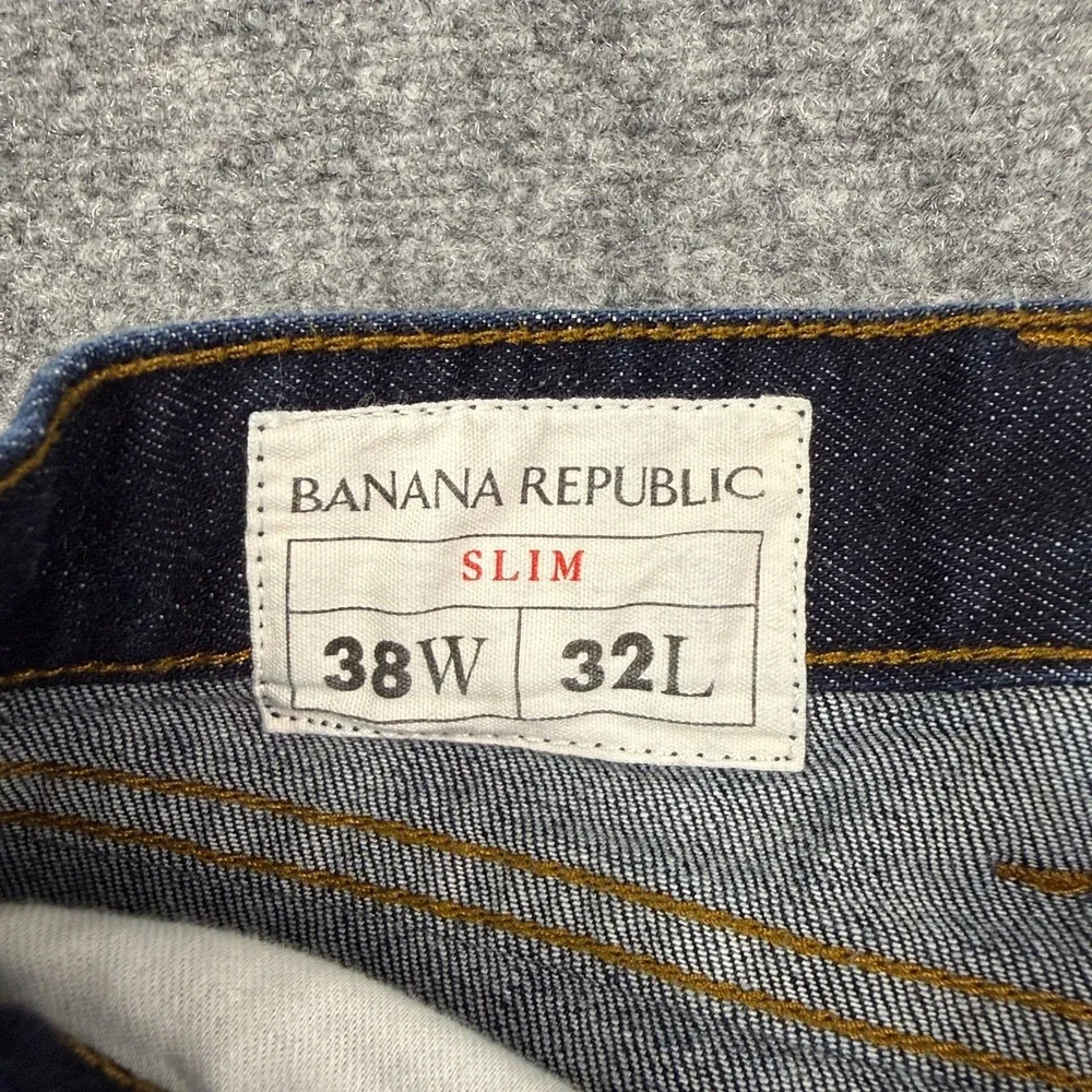 Banana Republic Jeans Mens 38x32 Slim Fit Straight Leg Dark Wash Stretch Denim